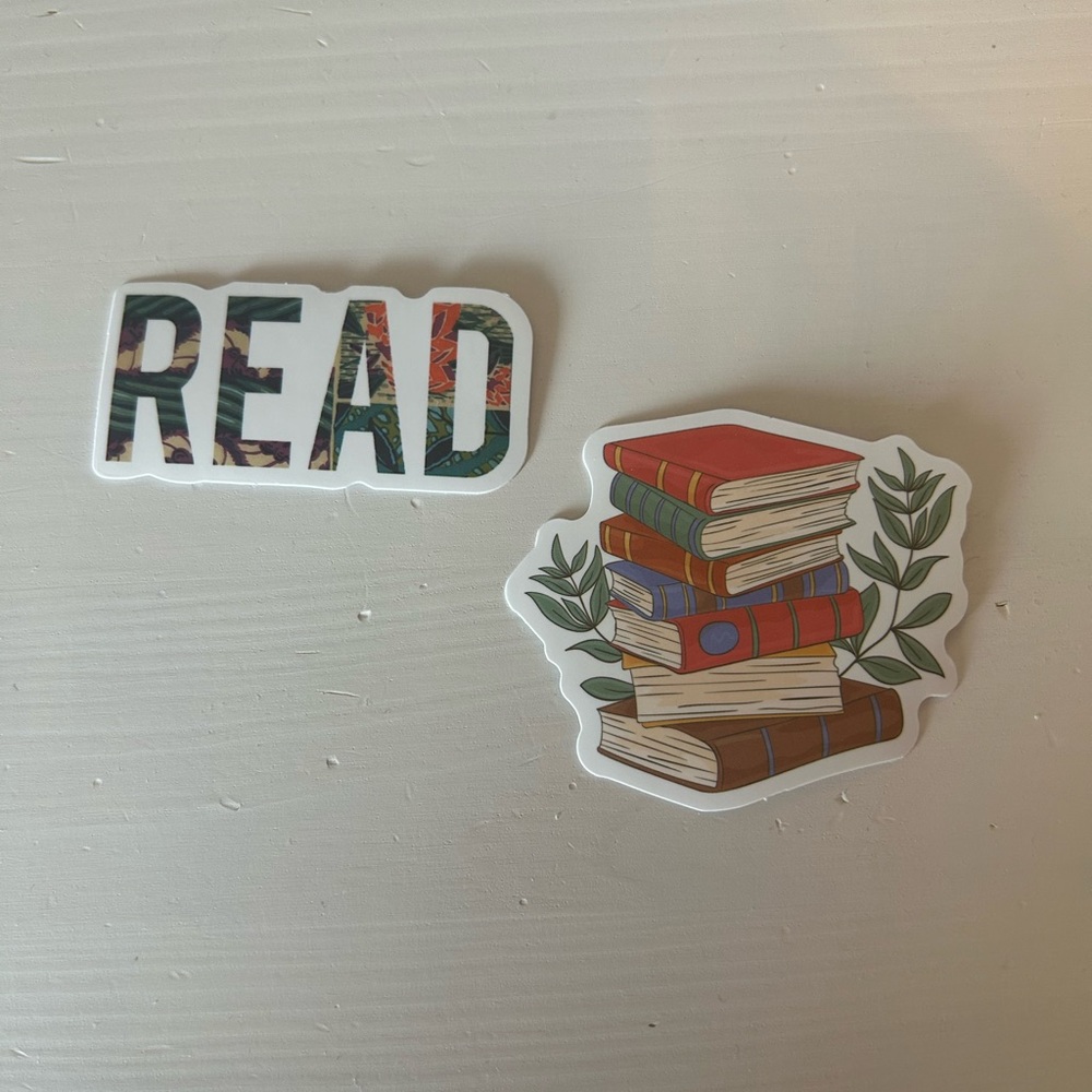 Free with any purchase! Book and Read Sticker Set